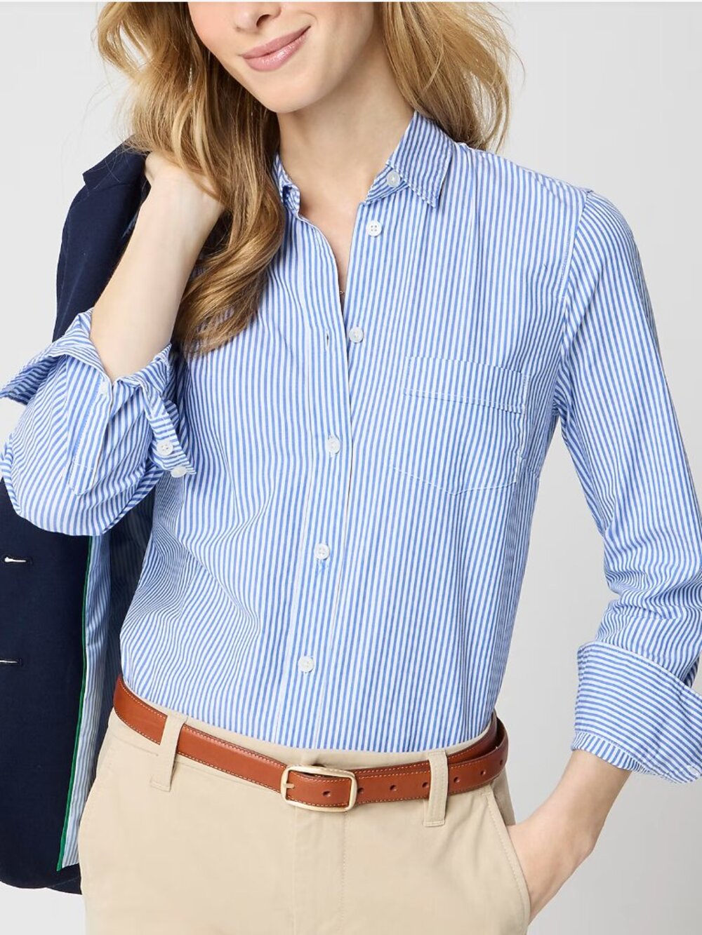 NEW NWT J. Crew Factory Button-up cotton poplin shirt in signature fit